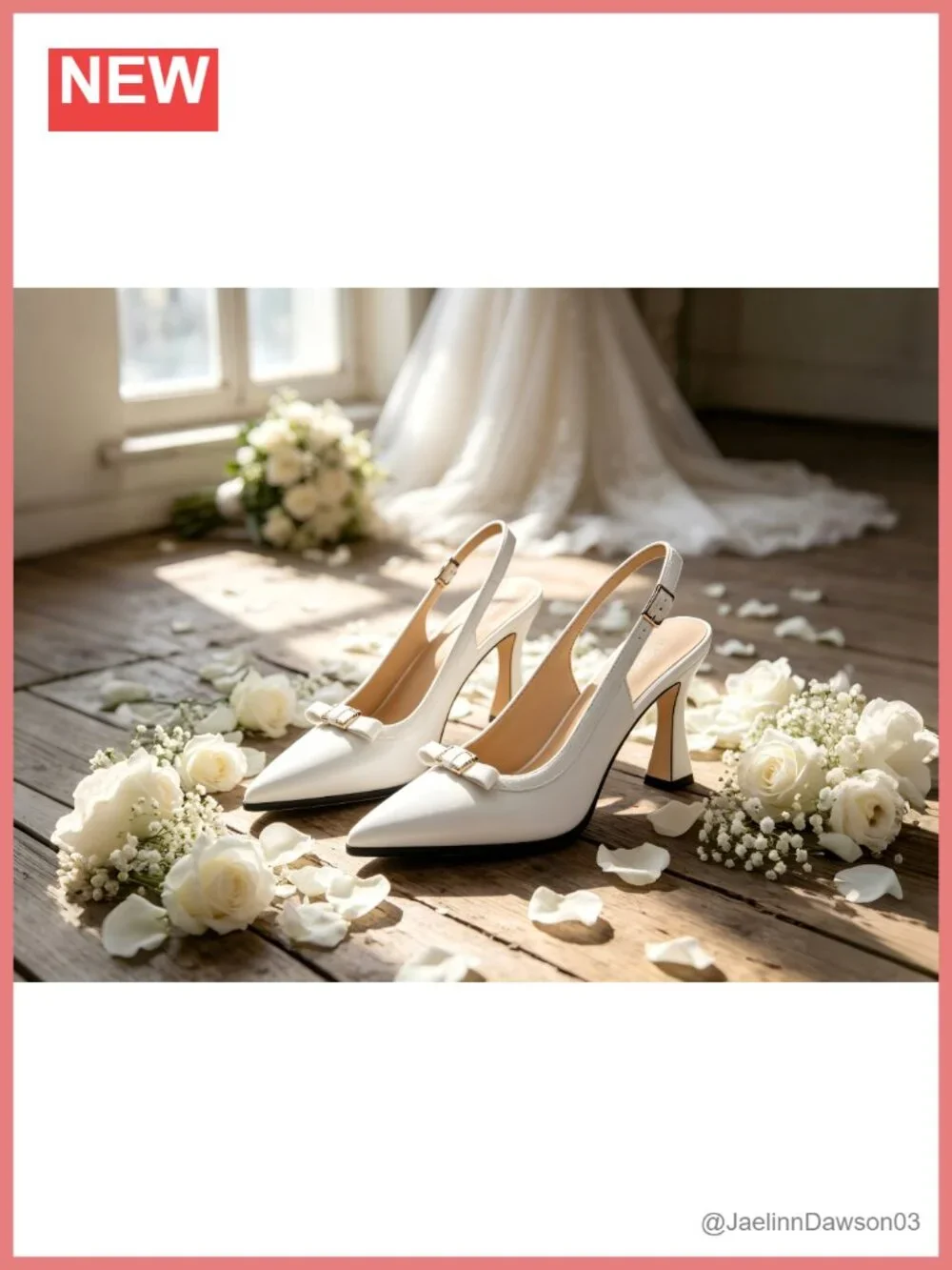 Slingback Heels for Women 3.35-Inch Stiletto Pointed Toe Faux Leather